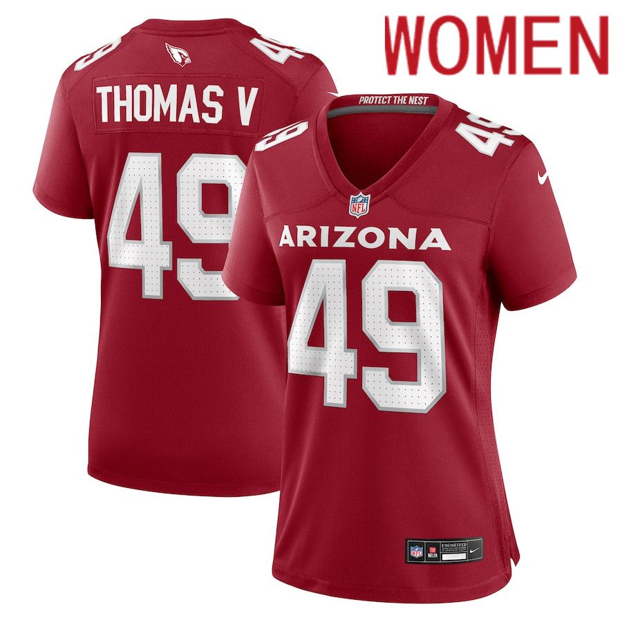 Women Arizona Cardinals #49 Starling Thomas V Nike Cardinal Team Game NFL Jersey